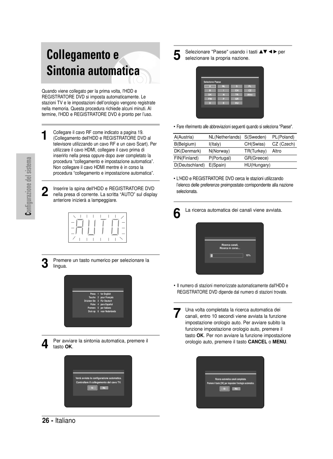 Samsung DVD-HR725/XET manual Collegamento e 