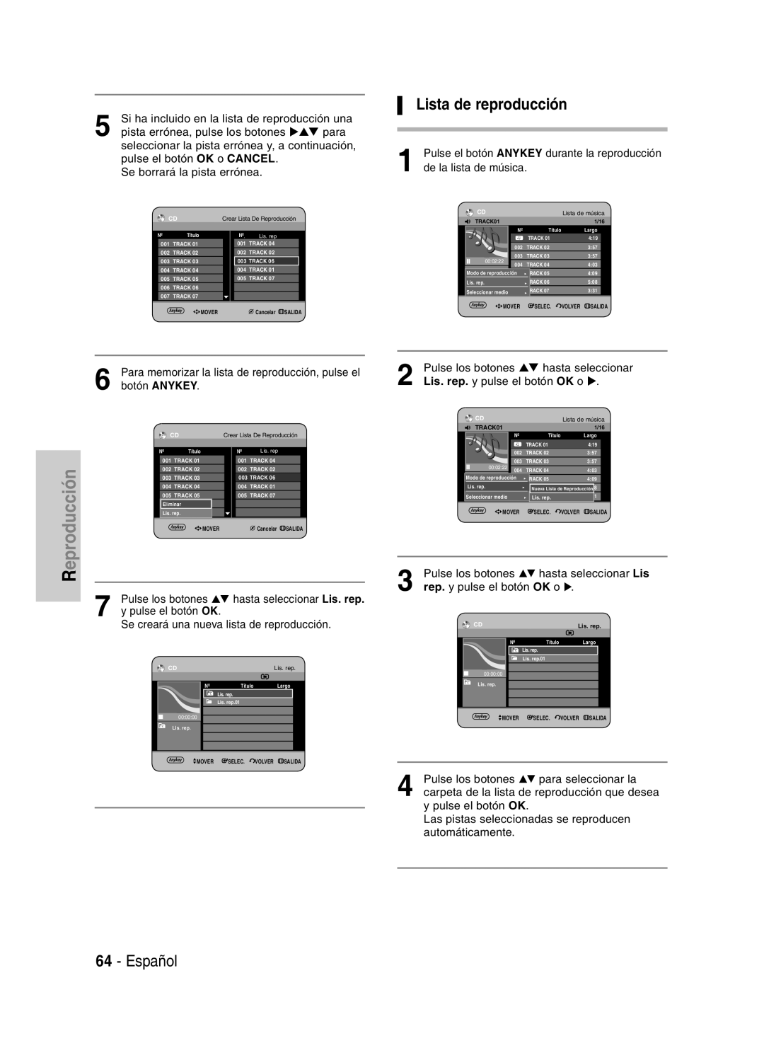 Samsung DVD-HR730A/XEC manual Lista de reproducción, Pulse el botón OK Se creará una nueva lista de reproducción 