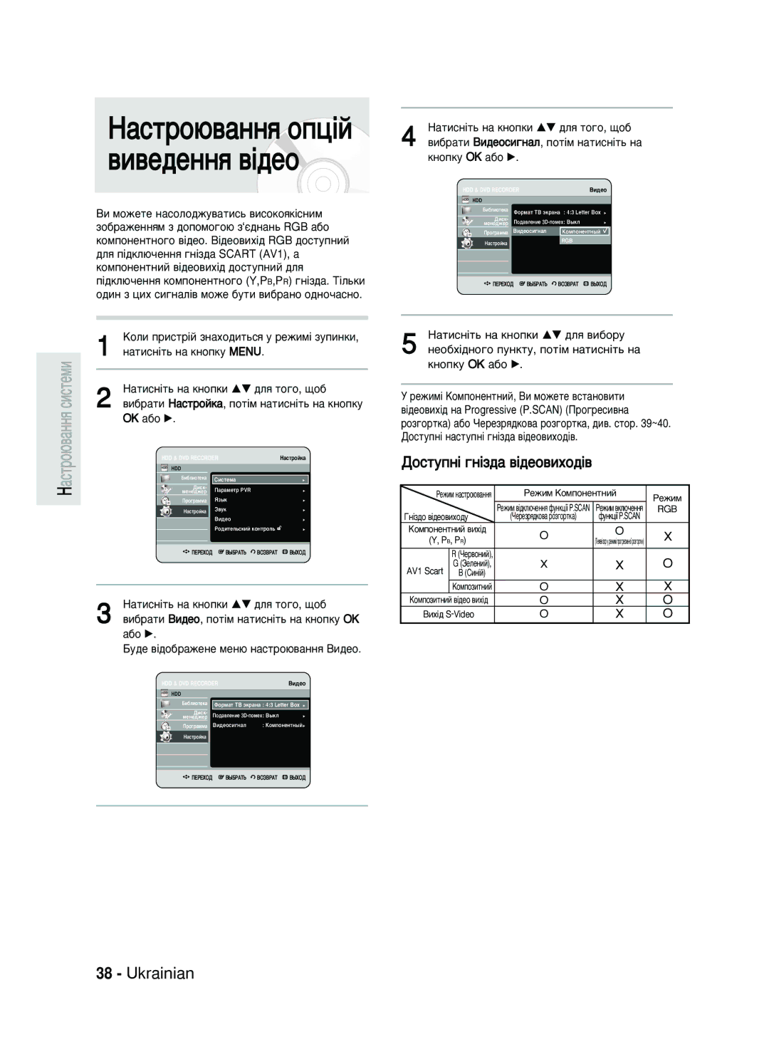 Samsung DVD-HR730/SEO manual ÑÓÒÚÛÔÌ¥ „Ì¥Á‰‡ ‚¥‰ÂÓ‚ËıÓ‰¥‚, ‚Ë·‡ÚË ÇË‰ÂÓ, ÔÓÚ¥Ï Ì‡ÚËÒÌ¥Ú¸ Ì‡ Íìóôíû OK 