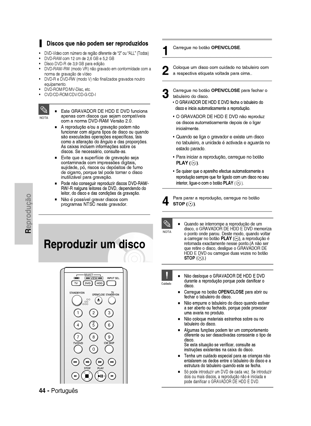 Samsung DVD-HR734/XEB, DVD-HR730/XEC, DVD-HR730/XEB manual Discos que não podem ser reproduzidos, Com a norma DVD-RAM Versão 