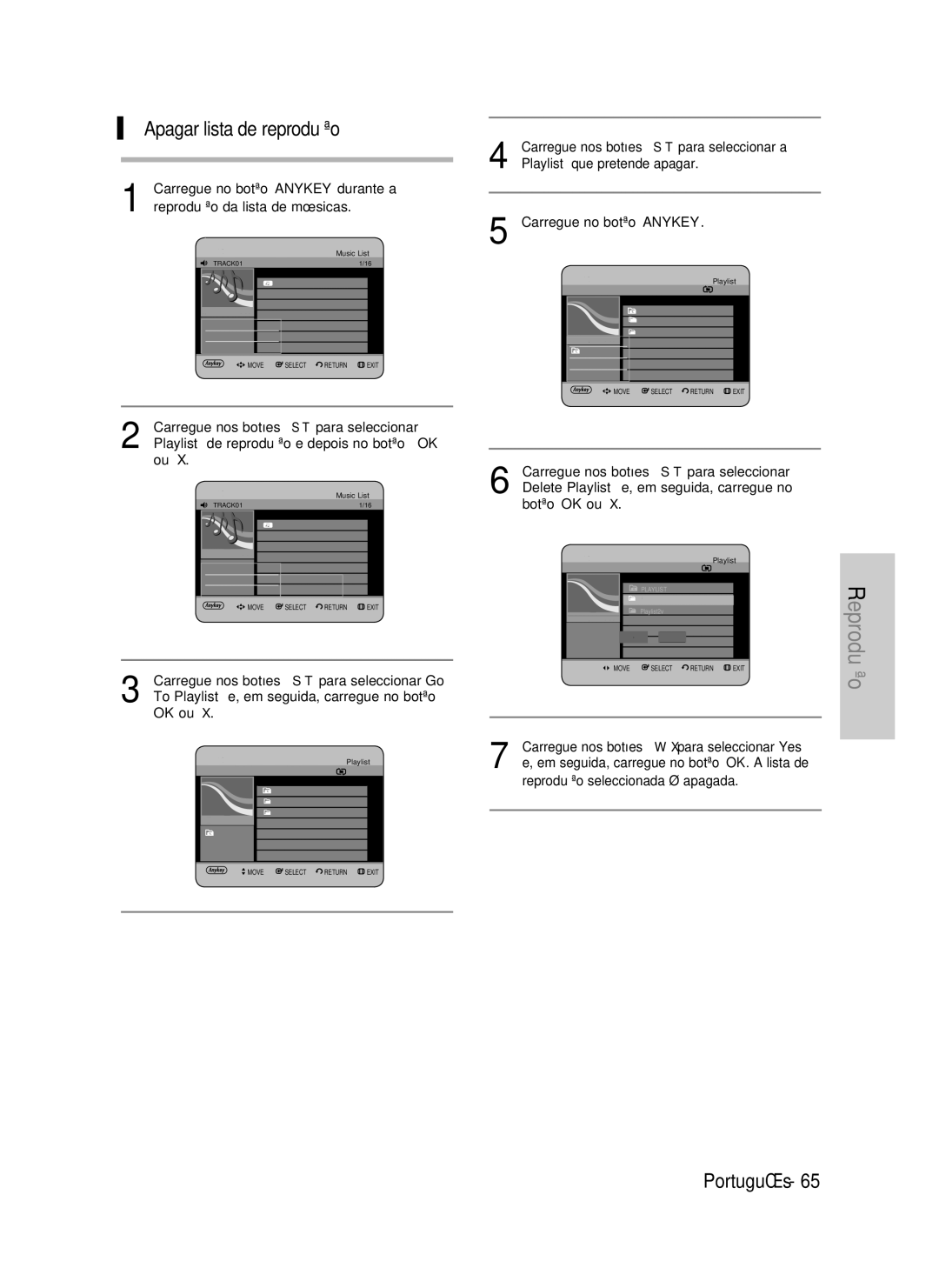 Samsung DVD-HR730/XEE, DVD-HR730/XEC, DVD-HR730/XEB, DVD-HR734/XEG, DVD-HR730/XEG, DVD-HR730/XEF Apagar lista de reprodução 