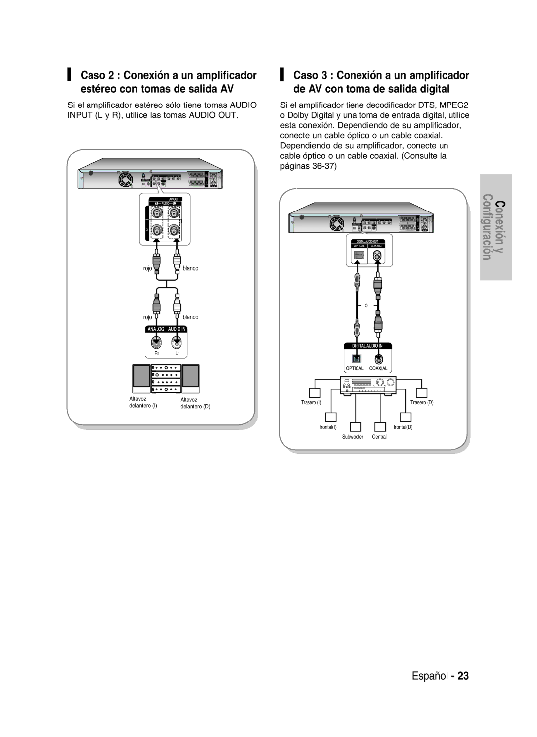 Samsung DVD-HR730/XEG, DVD-HR730/XEC, DVD-HR730/XEB, DVD-HR734/XEG, DVD-HR730/XEF, DVD-HR734/XEF, DVD-HR730/XET Configuración 