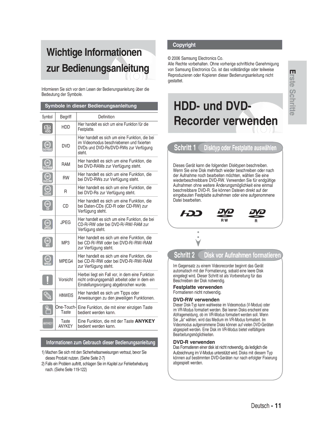 Samsung DVD-HR730/XEG, DVD-HR730/XEC, DVD-HR730/XEB, DVD-HR734/XEG manual Wichtige Informationen, Jpeg 