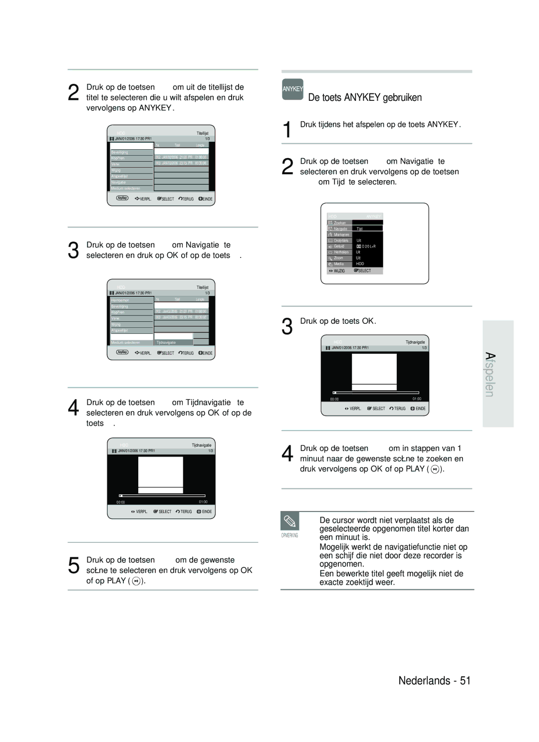 Samsung DVD-HR730/XEB De cursor wordt niet verplaatst als de, Een minuut is, Een schijf die niet door deze recorder is 