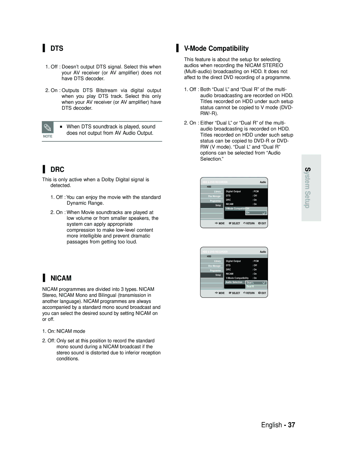 Samsung DVD-HR730/XEB, DVD-HR730/XEC, DVD-HR734/XEG, DVD-HR730/XEG manual Mode Compatibility, Dual L 