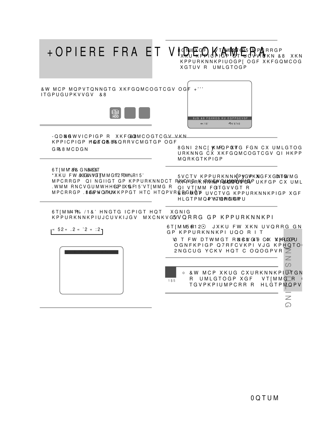 Samsung DVD-HR730/XEE Kopiere fra et videokamera, Du kan vise avspillingsrelaterte ikoner, På skjermen ved å trykke på en 