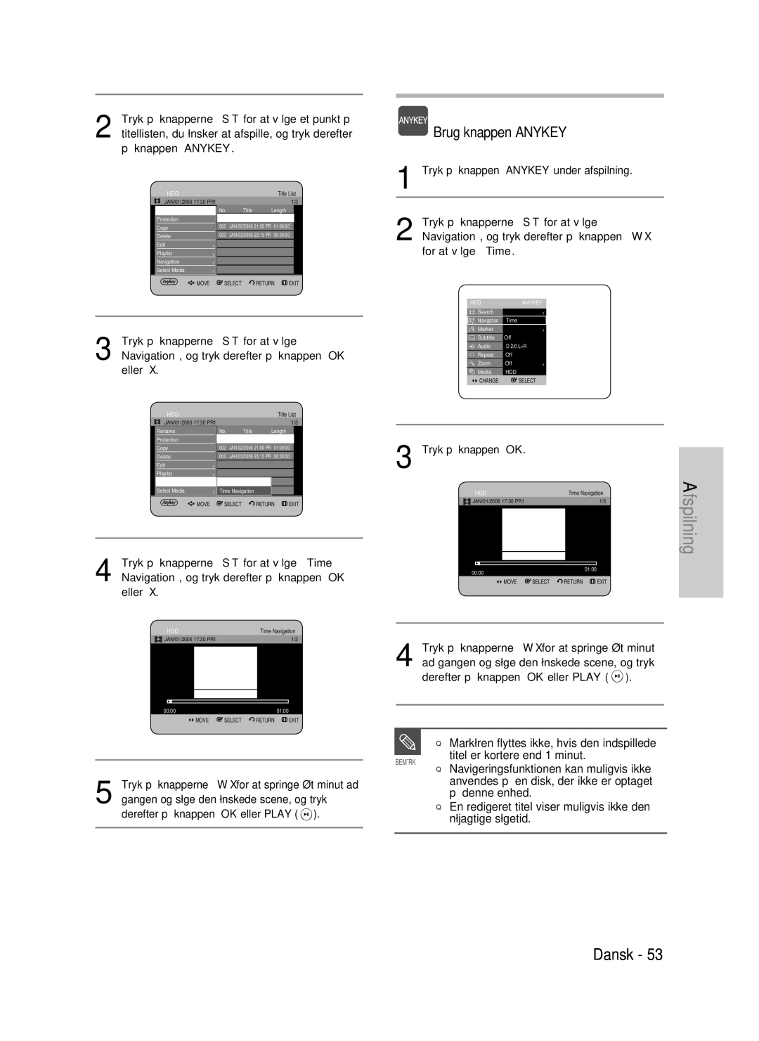 Samsung DVD-P390/XEE manual Titel er kortere end 1 minut, På denne enhed, Tryk på knapperne For at springe ét minut ad 