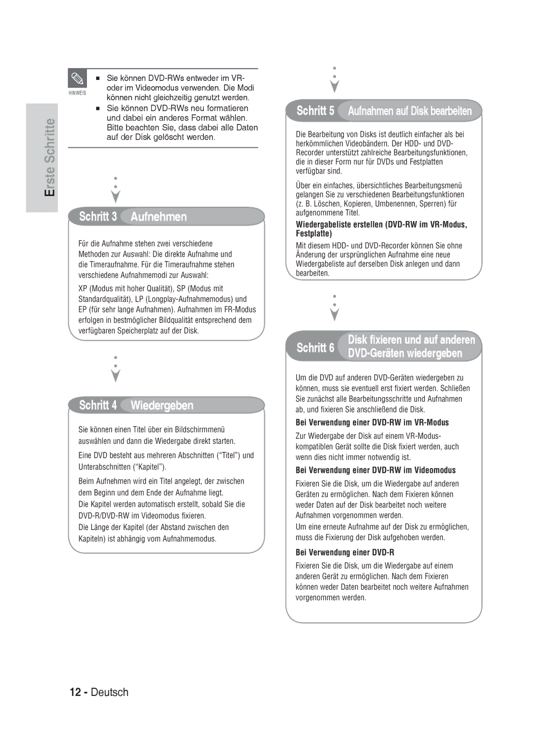 Samsung DVD-HR735/XEG, DVD-HR737/XEG, DVD-HR735/XEB, DVD-HR737/XEB manual Auf der Disk gelöscht werden 