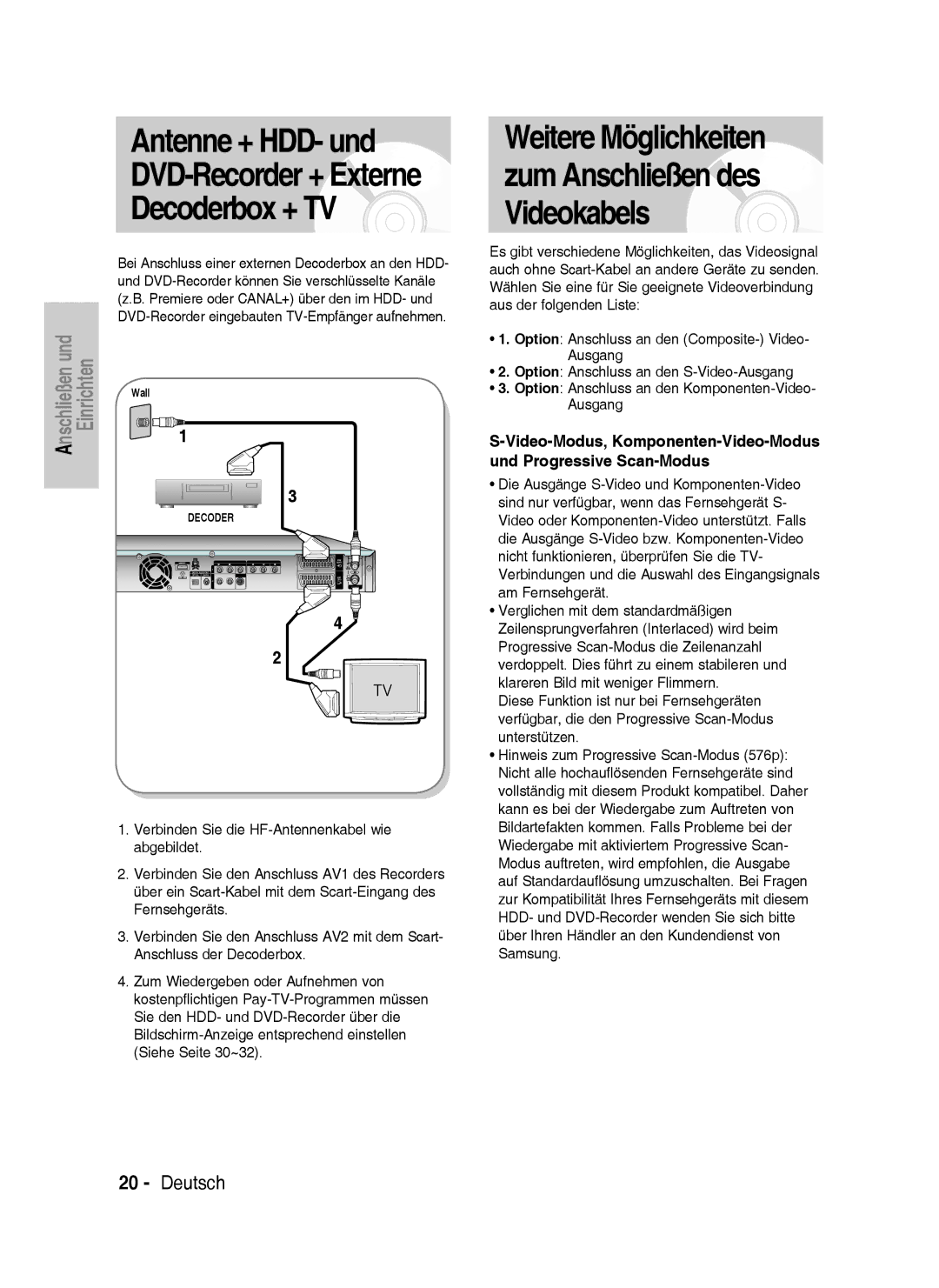 Samsung DVD-HR735/XEG Nicht funktionieren, überprüfen Sie die TV, Am Fernsehgerät, Verglichen mit dem standardmäßigen 