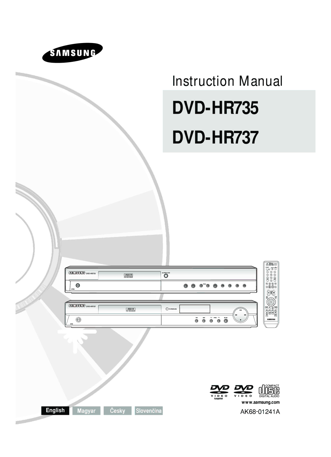 Samsung DVD-HR735/XEH, DVD-HR737/XEH manual DVD-HR735 DVD-HR737 