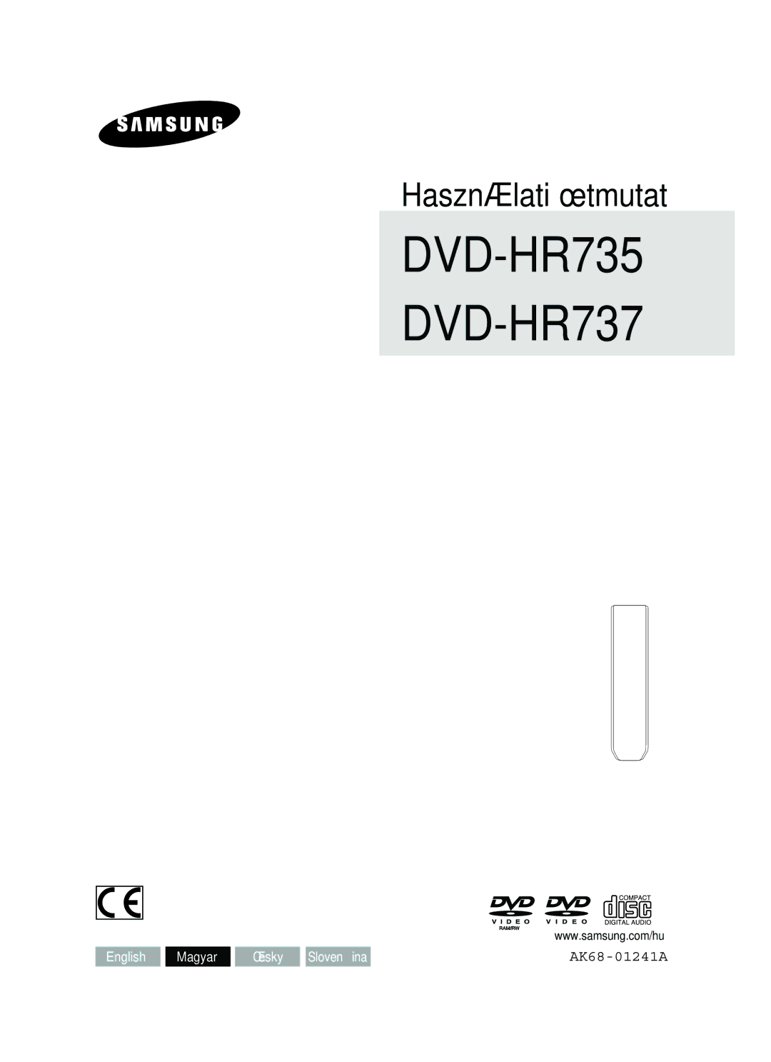 Samsung DVD-HR737/XEH, DVD-HR735/XEH manual DVD-HR735 DVD-HR737 