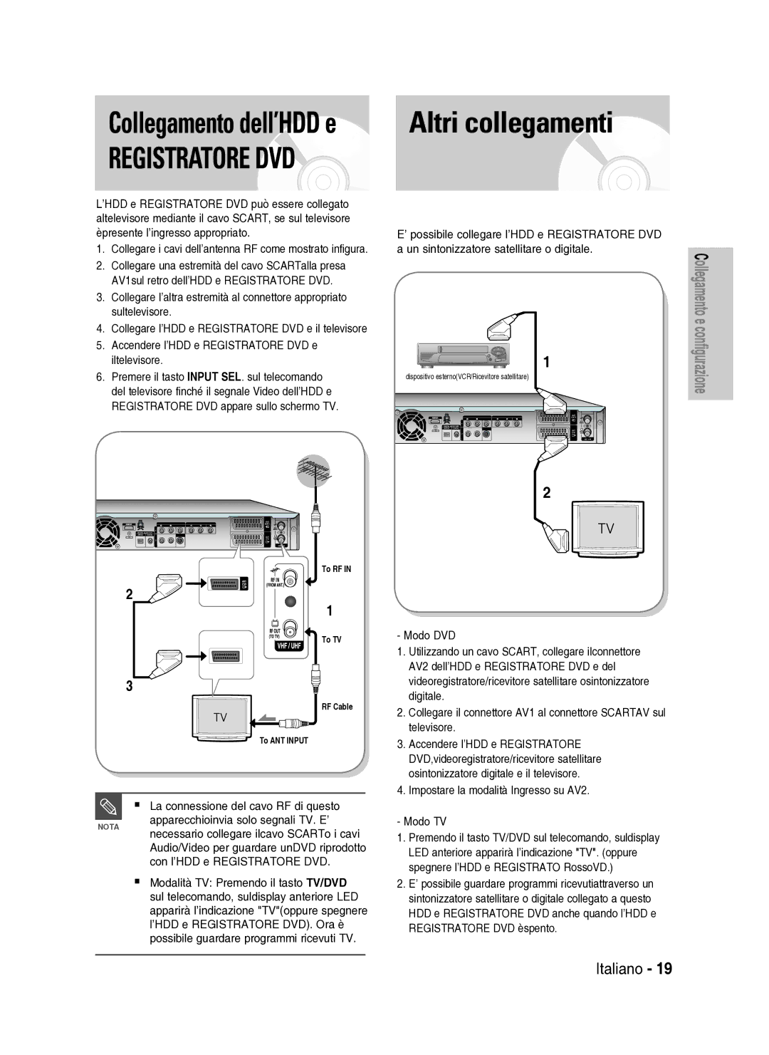 Samsung DVD-HR737/XET Sultelevisore, Accendere l’HDD e Registratore DVD e, Iltelevisore, Con l’HDD e Registratore DVD 