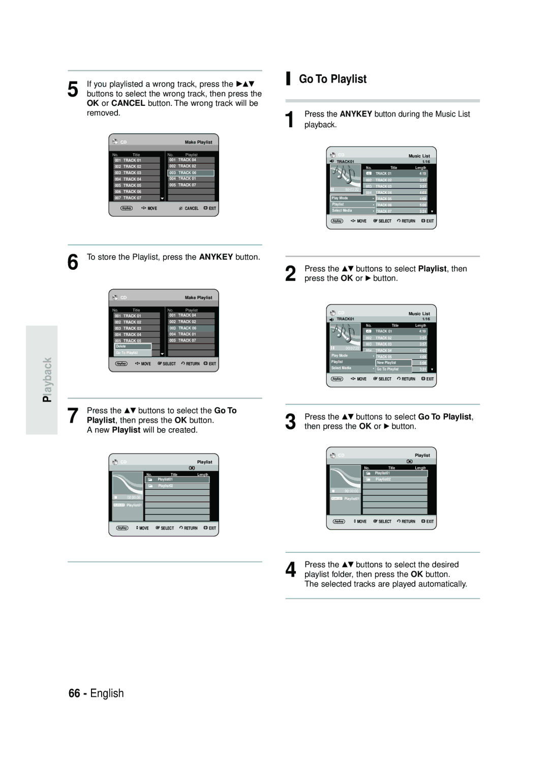 Samsung DVD-HR738 instruction manual Go To Playlist 