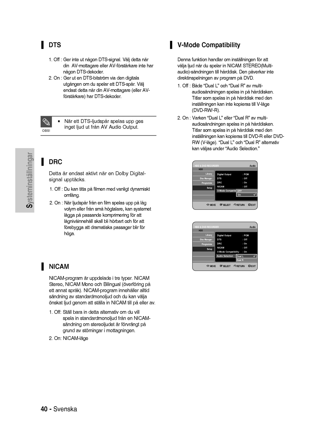 Samsung DVD-HR738/XEE manual Mode Compatibility 