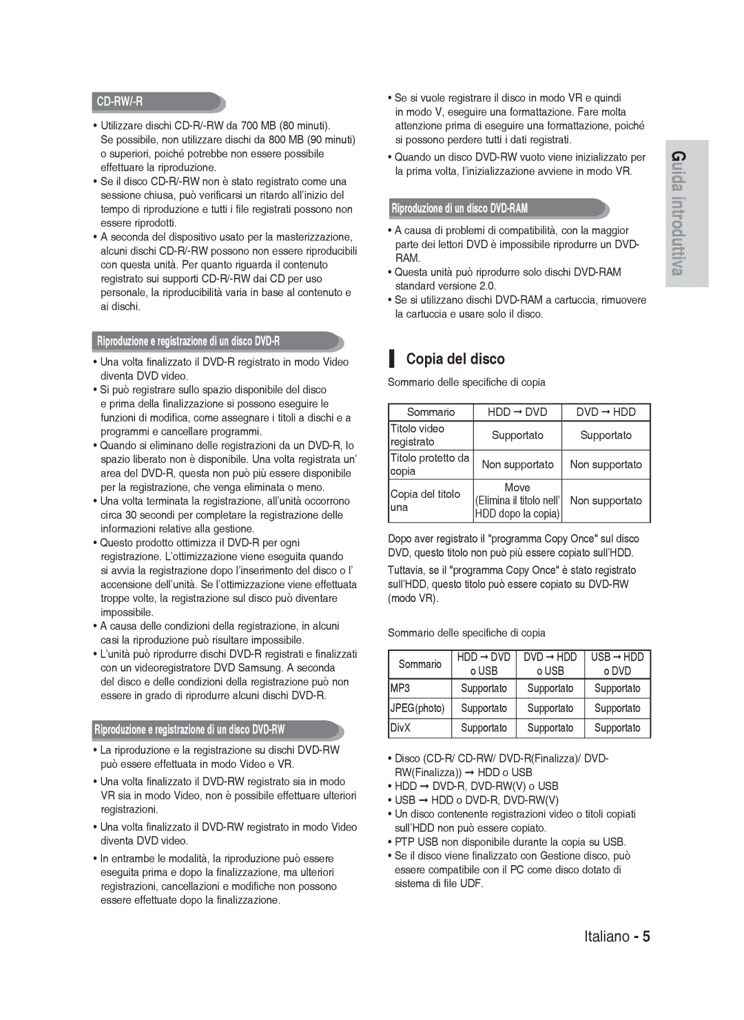 Samsung DVD-HR738/XET, DVD-HR738/XEF manual Copia del disco, Riproduzione e registrazione di un disco DVD-R 