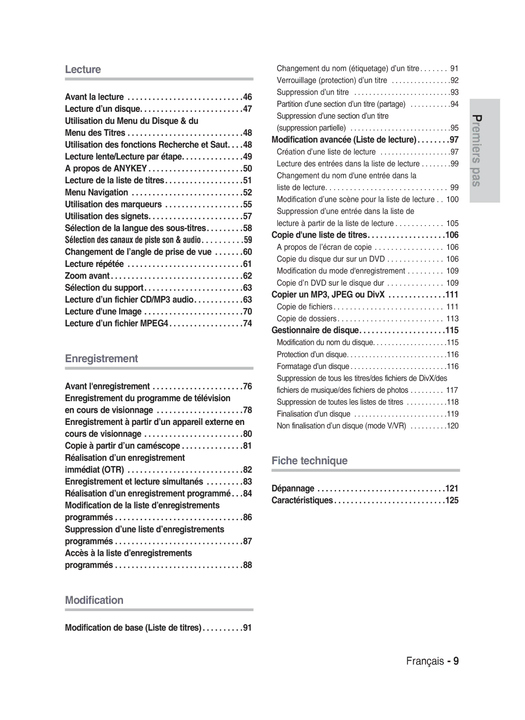 Samsung DVD-HR738/XEF manual Lecture 