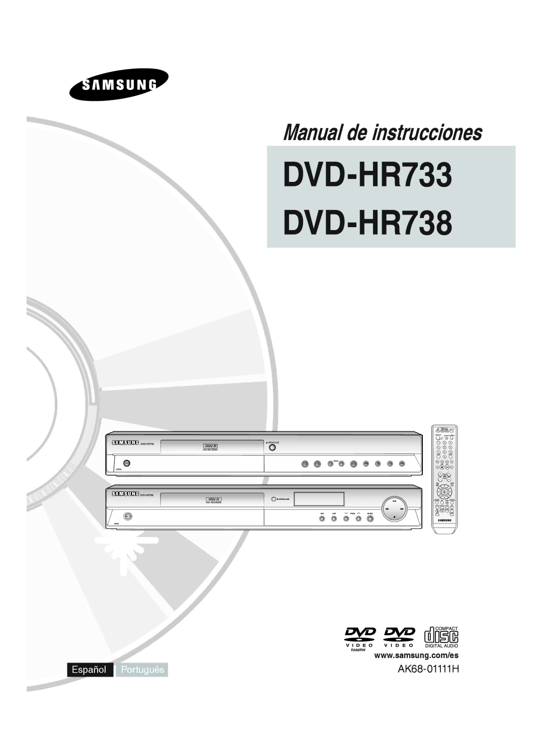 Samsung DVD-HR733/XEG, DVD-HR738/XEG, DVD-HR733/EUR, DVD-HR738/XEB, DVD-HR738/XEF, DVD-HR738/XET manual DVD-HR733 DVD-HR738 