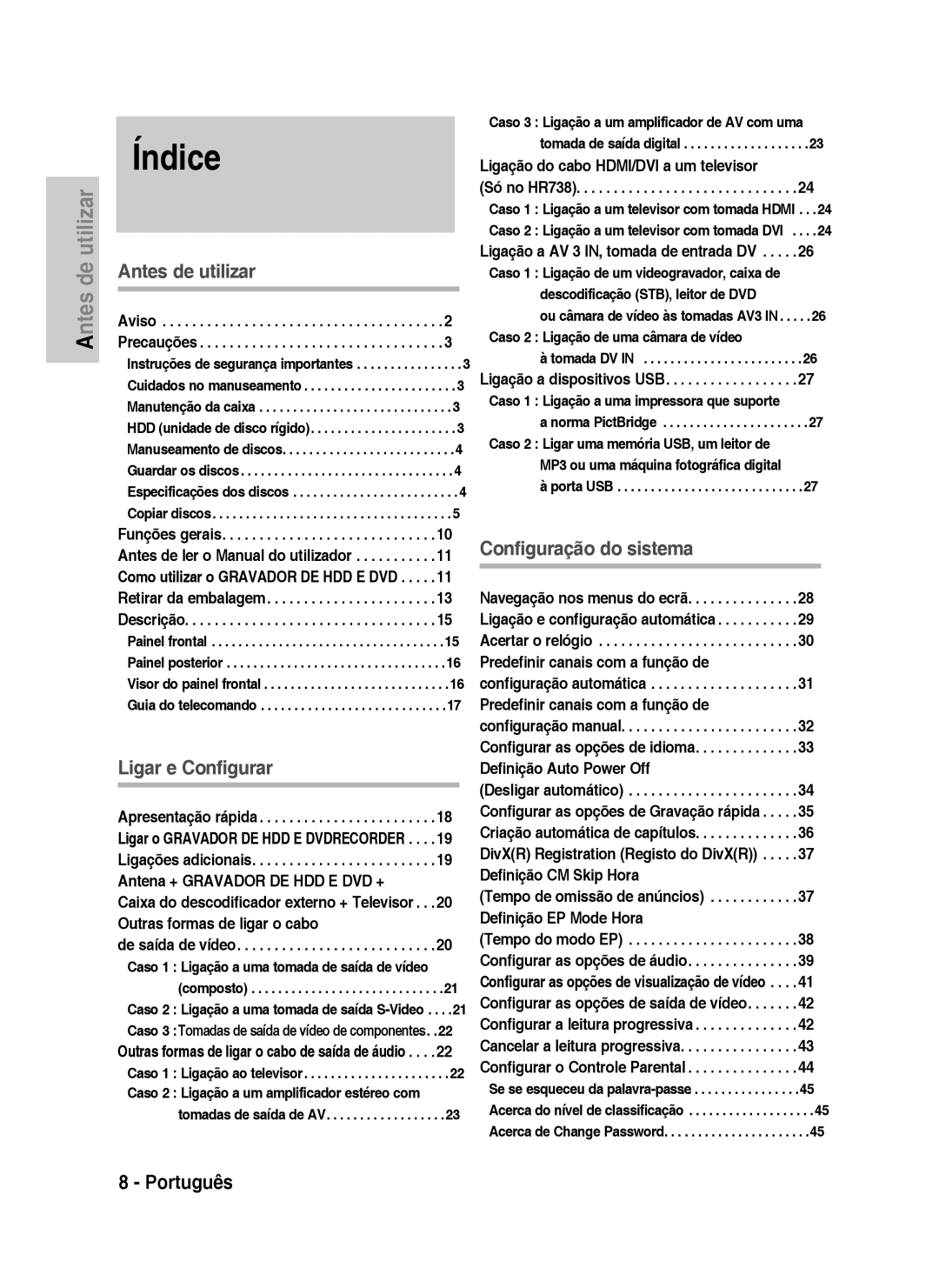 Samsung DVD-HR733/XEC manual Ligação do cabo HDMI/DVI a um televisor, Ligação a AV 3 IN, tomada de entrada DV, Só no HR738 