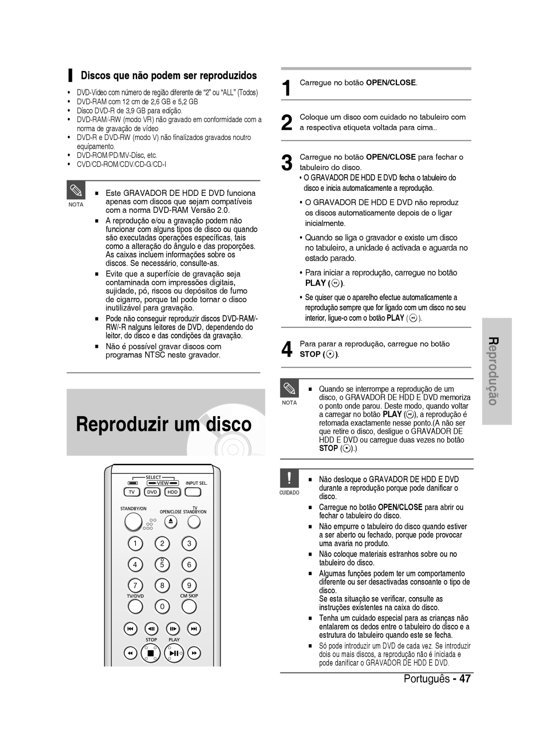 Samsung DVD-HR738/XEN, DVD-HR738/XEG, DVD-HR733/XEG manual Discos que não podem ser reproduzidos, Com a norma DVD-RAM Versão 