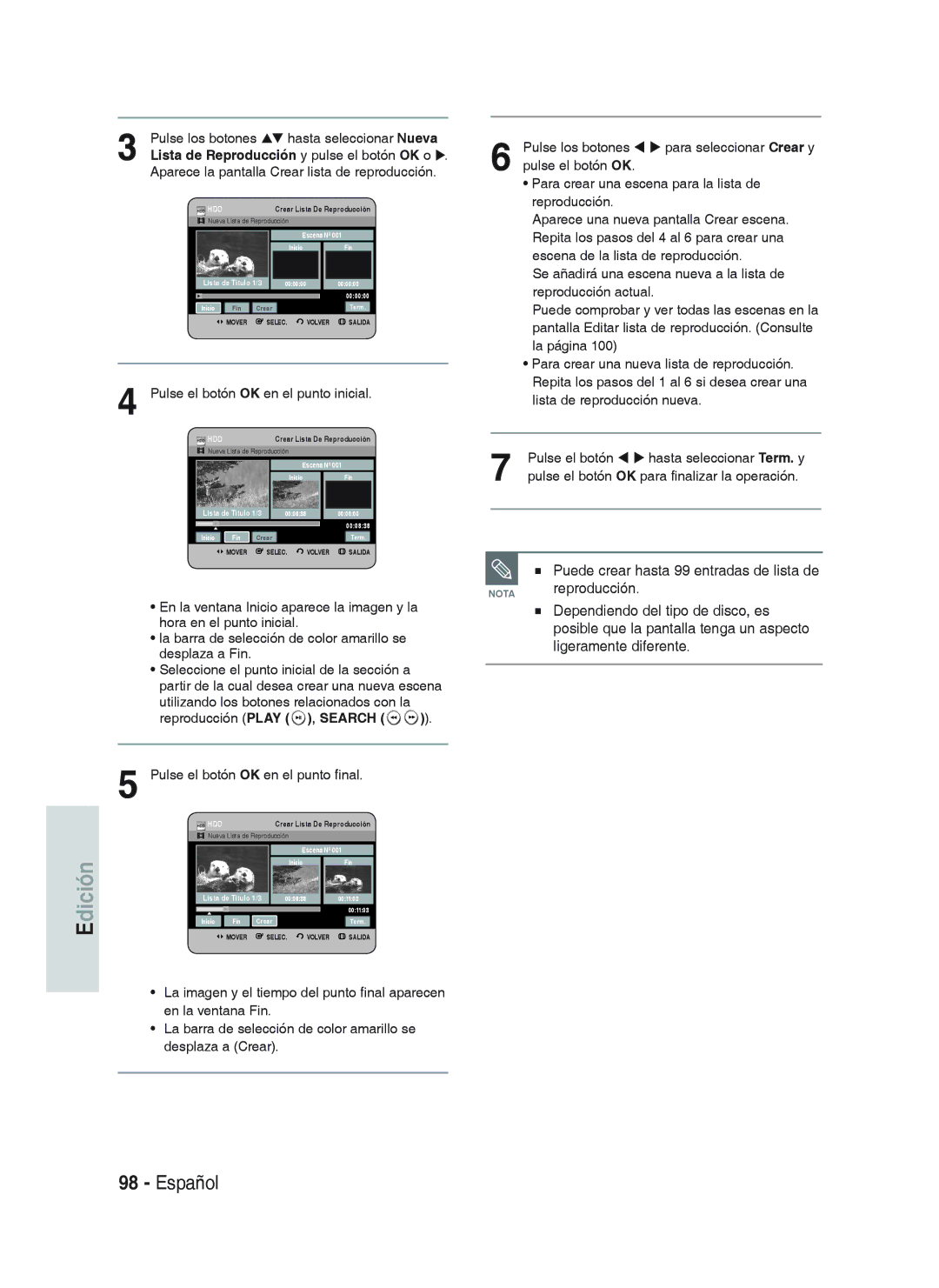 Samsung DVD-HR738/XEG, DVD-HR733/XEG, DVD-HR733/EUR, DVD-HR738/XEB, DVD-HR738/XEF, DVD-HR738/XET manual DiciónE, Reproducción 