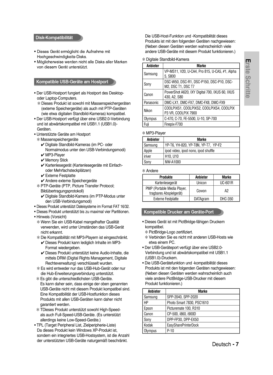 Samsung DVD-HR738/XEB, DVD-HR738/XEG, DVD-HR733/XEG, DVD-HR733/EUR manual Deutsch 