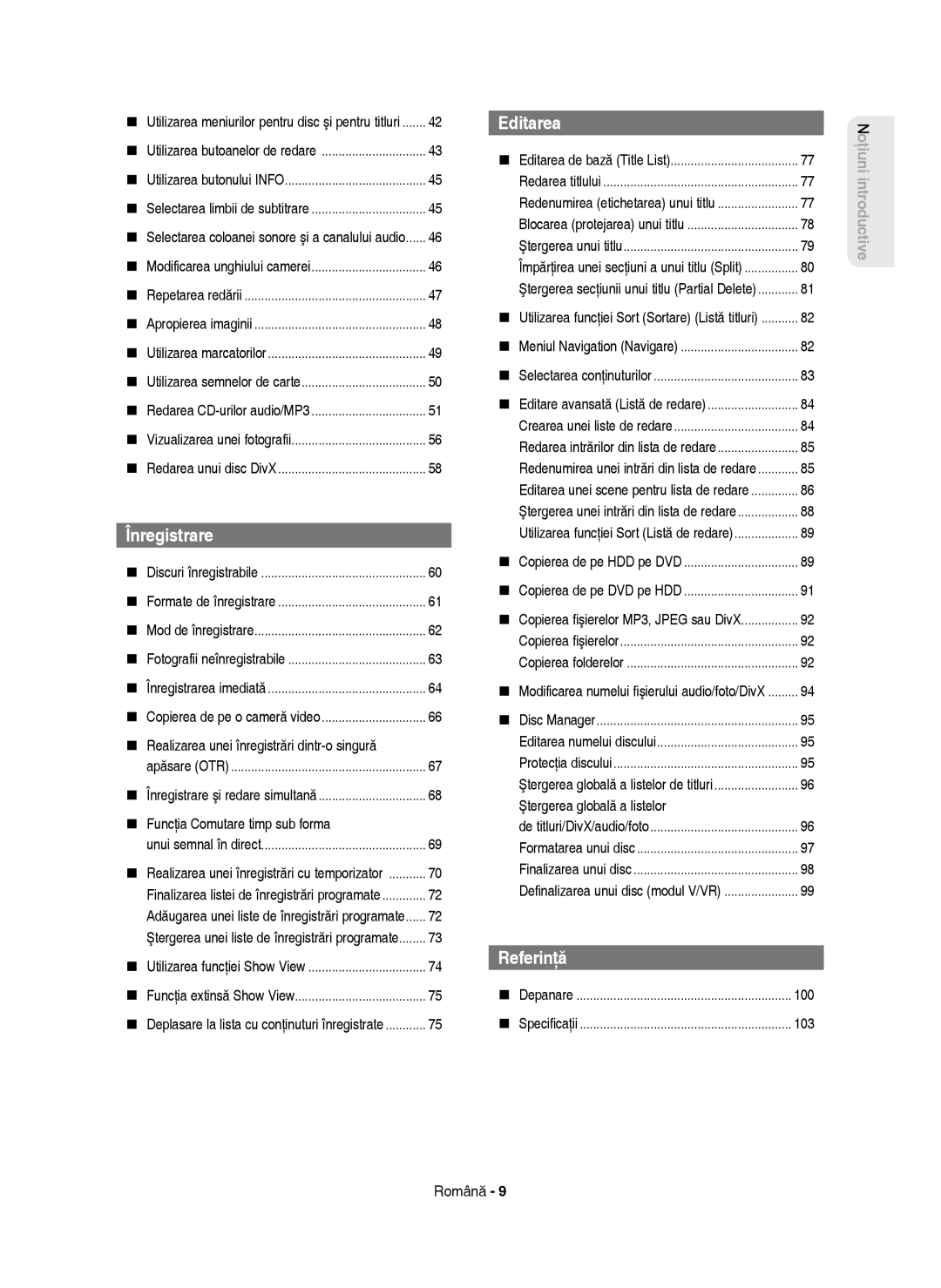 Samsung DVD-HR750/EUR, DVD-HR750/AUS, DVD-HR750/XEC, DVD-HR750/XEH manual Referinţă 