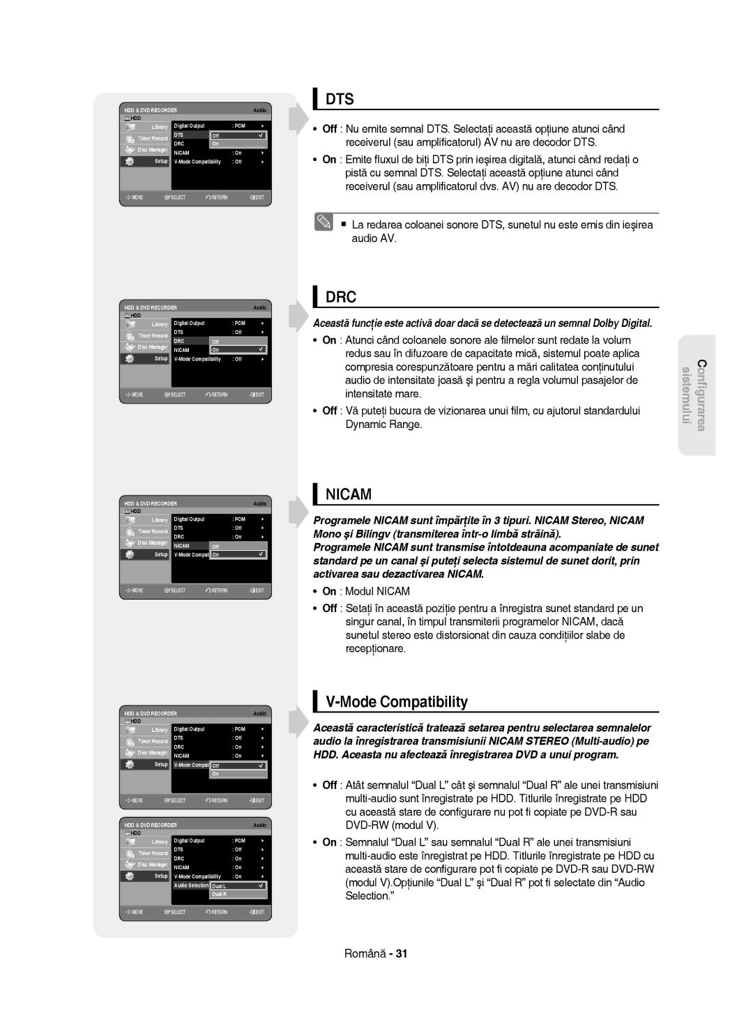 Samsung DVD-HR750/XEH, DVD-HR750/AUS, DVD-HR750/EUR, DVD-HR750/XEC manual Dts, Mode Compatibility 