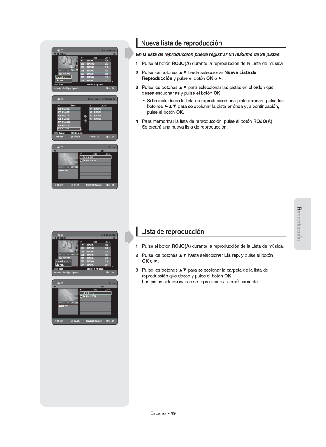 Samsung DVD-HR749/XEC, DVD-HR750/EUR, DVD-HR750/XEC manual Nueva lista de reproducción, Lista de reproducción, OK o 