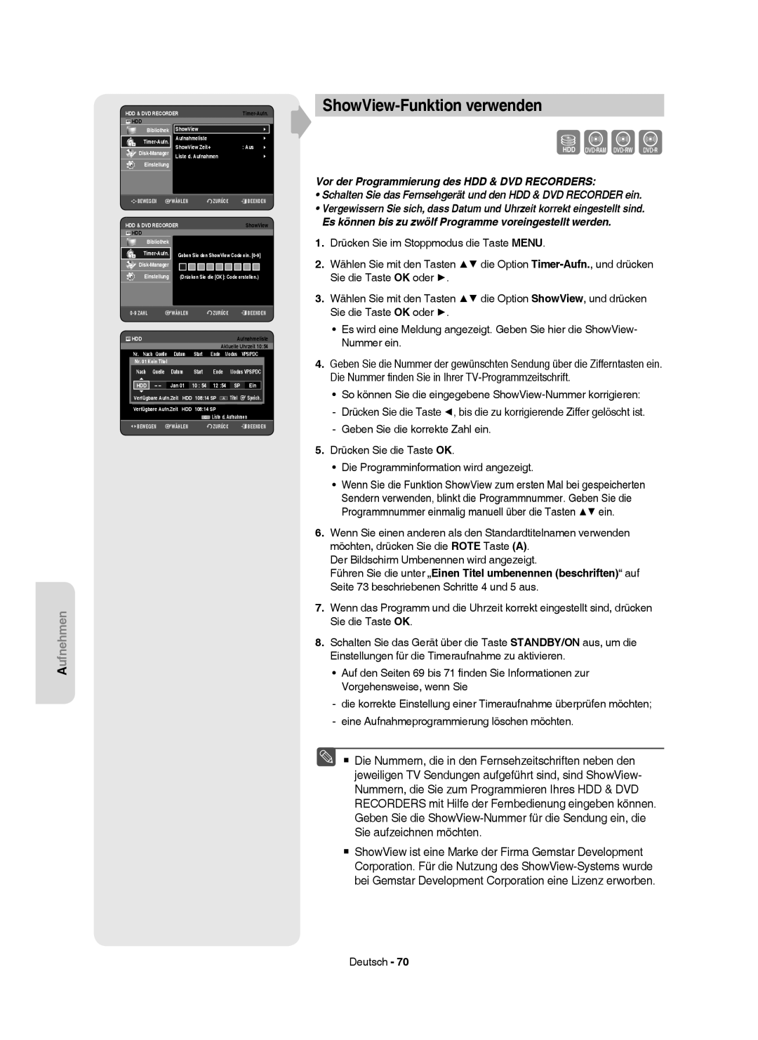 Samsung DVD-HR750/AUS, DVD-HR750/XEG, DVD-HR750/XEB, DVD-HR749/XEG manual ShowView-Funktion verwenden, Ende, Jan Ein 