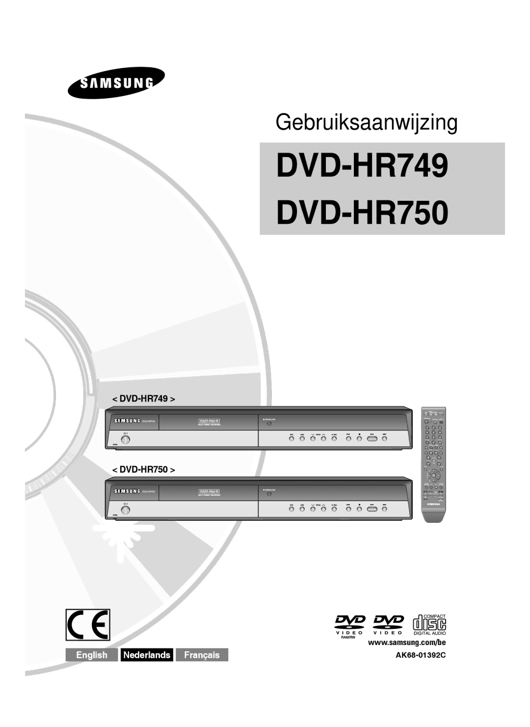 Samsung DVD-HR750/XEG, DVD-HR750/XEB, DVD-HR750/AUS manual DVD-HR749 DVD-HR750 