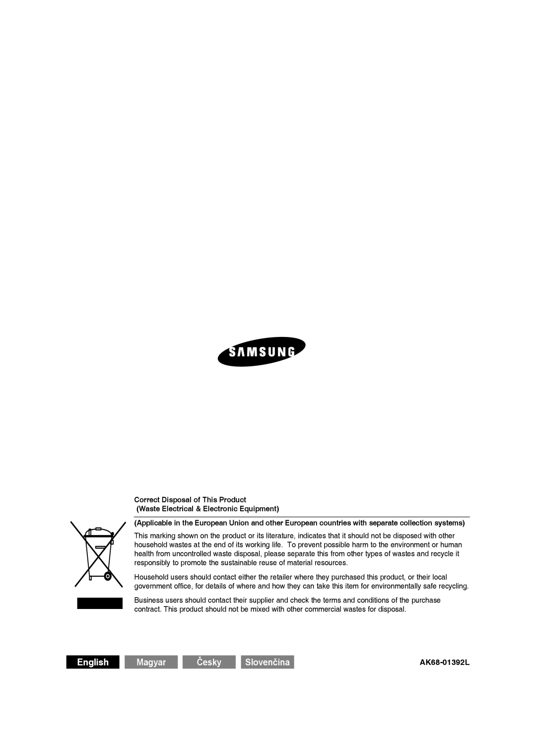 Samsung DVD-HR750/XEH manual English Magyar Česky 