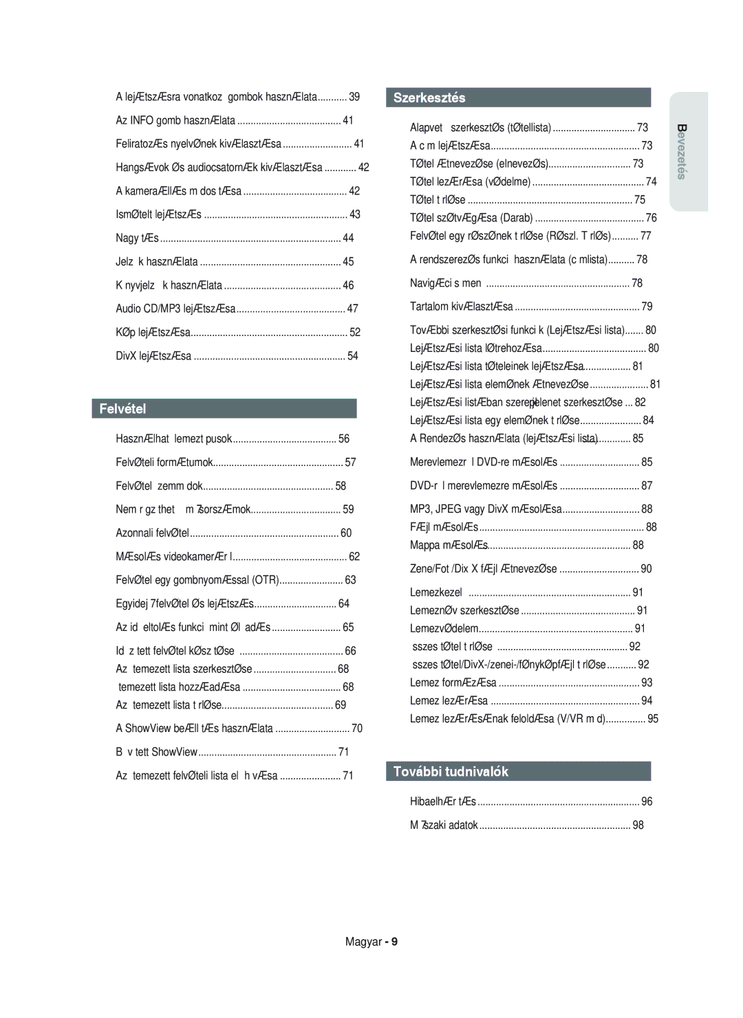 Samsung DVD-HR750/XEH manual További tudnivalók 