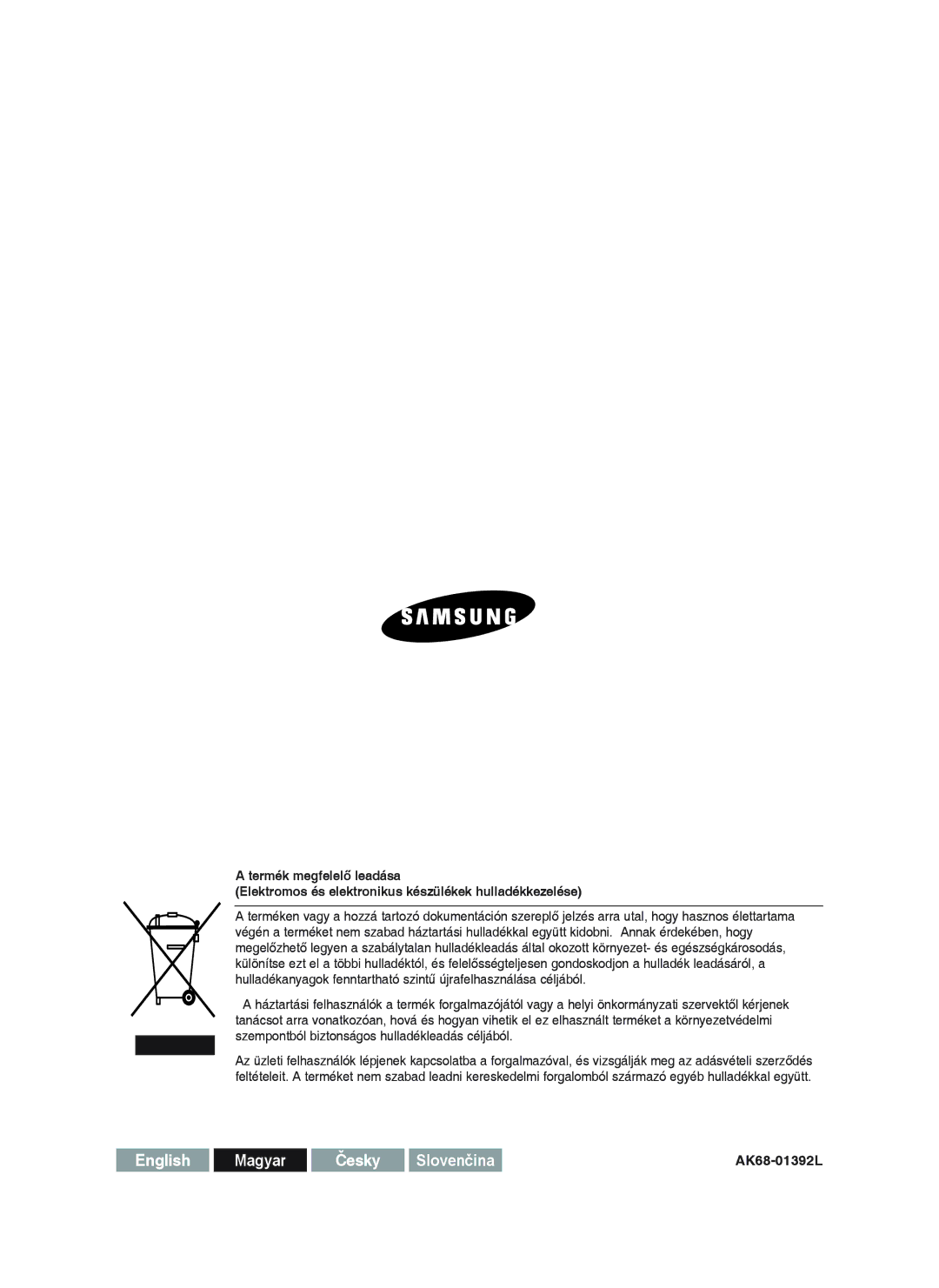 Samsung DVD-HR750/XEH manual English Magyar Česky 