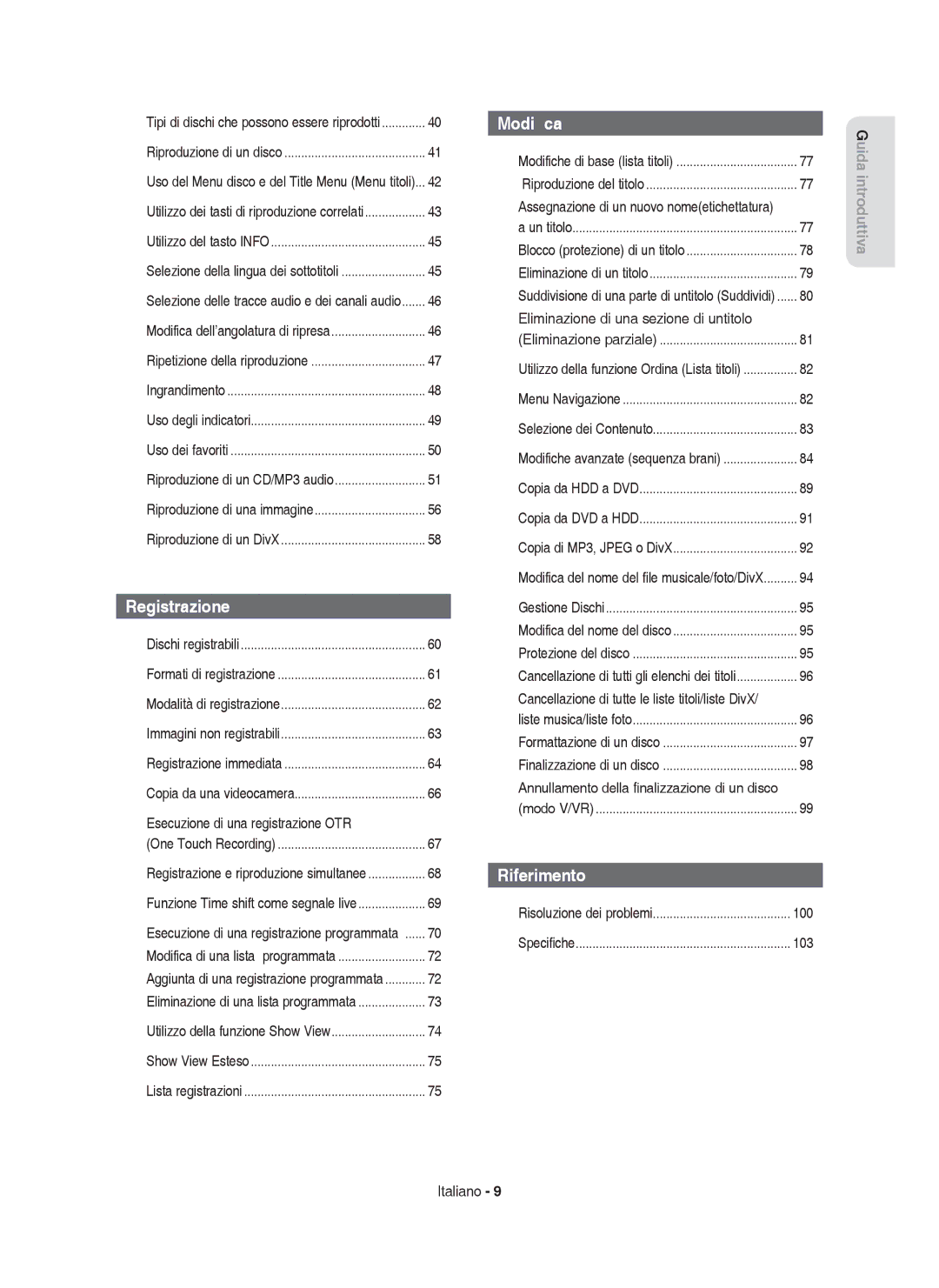 Samsung DVD-HR755/XEF Modifica di una lista programmata, Eliminazione di una lista programmata, Eliminazione di un titolo 