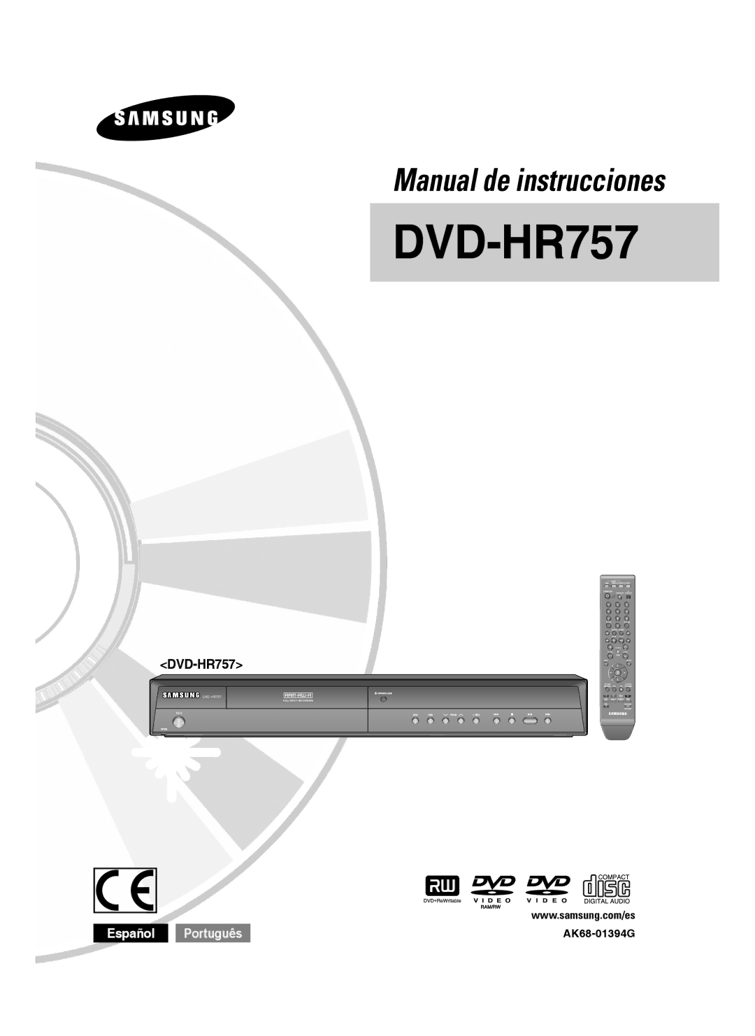 Samsung DVD-HR757/XEC manual 