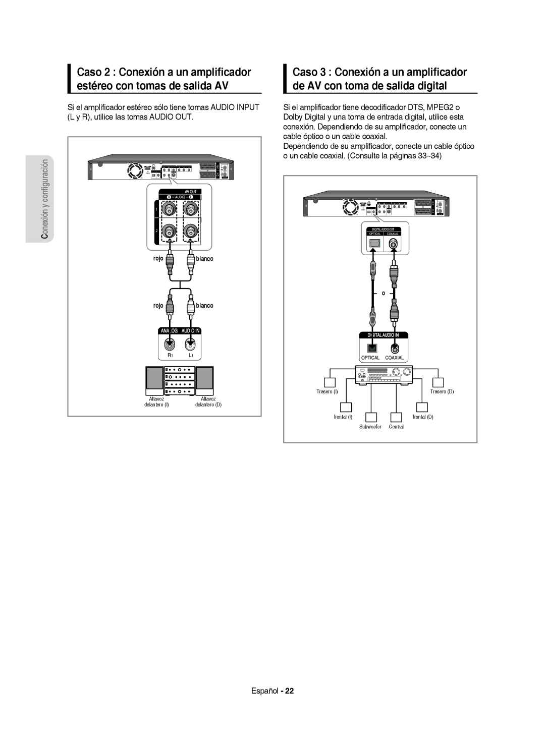 Samsung DVD-HR757/XEC manual Conﬁguración Conexión y 