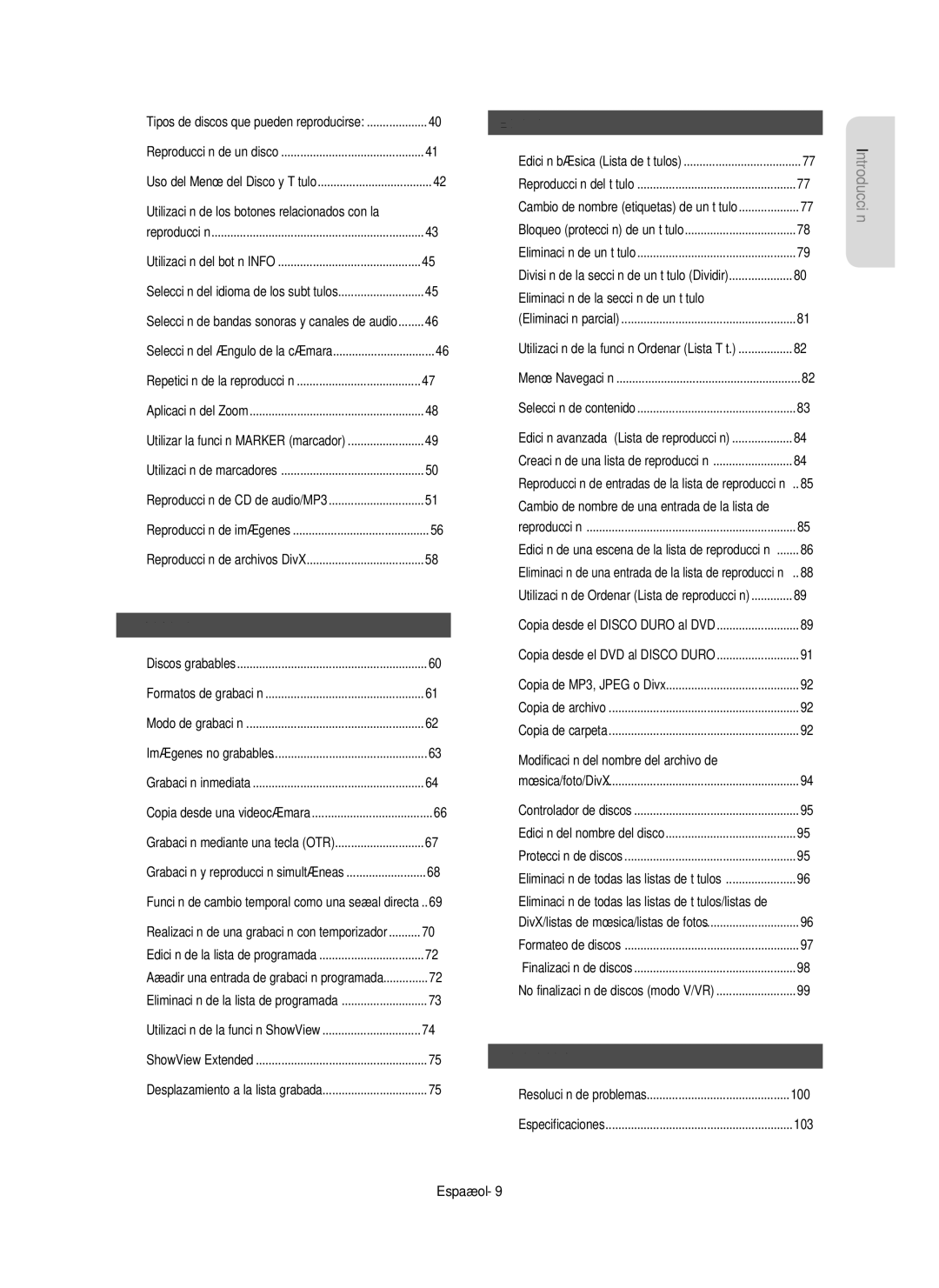 Samsung DVD-HR757/XEC manual  Utilización de los botones relacionados con la, Eliminación de la sección de un título 