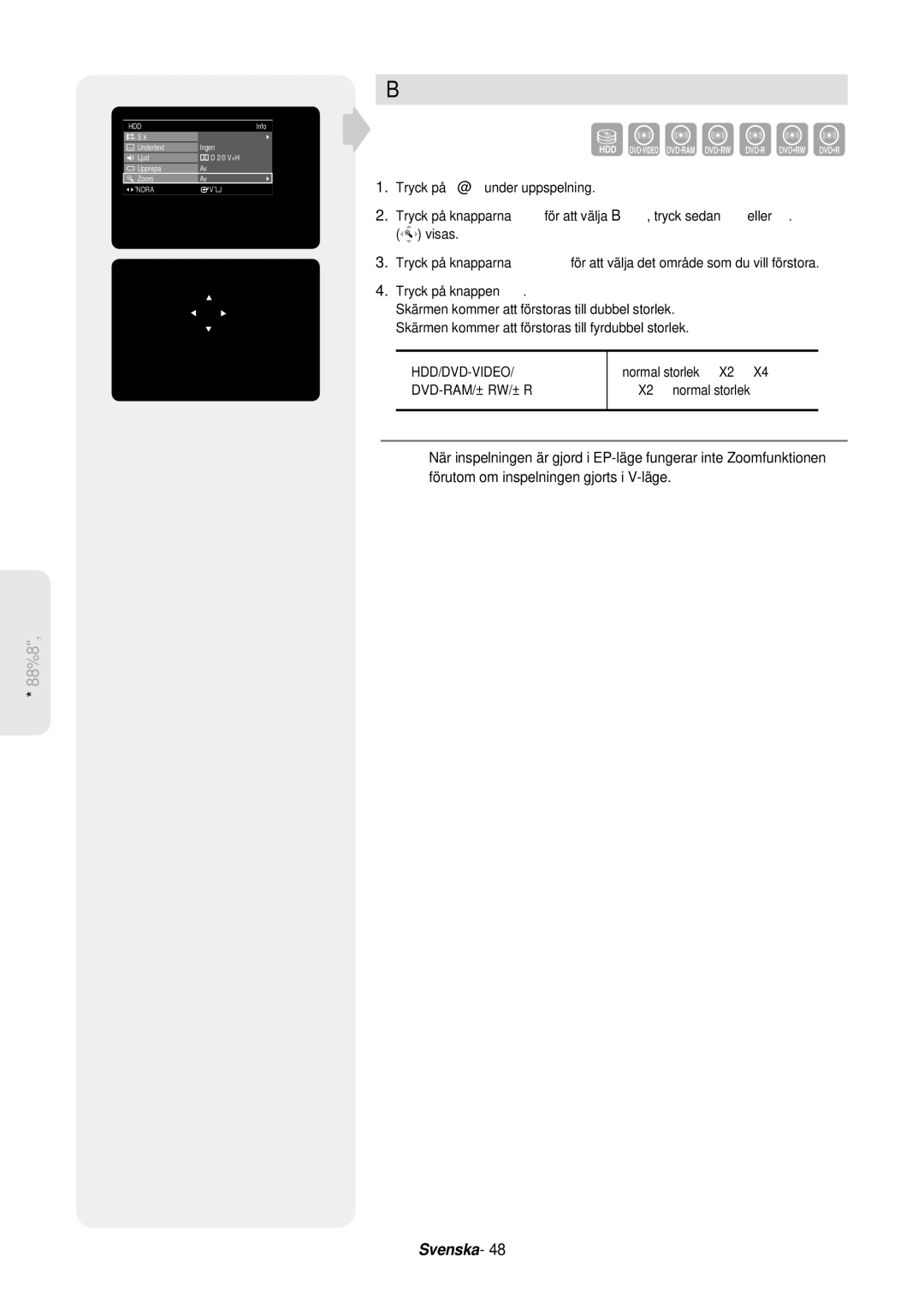 Samsung DVD-HR757/XEE manual Zooma, Dvd-Ram/±Rw/±R 