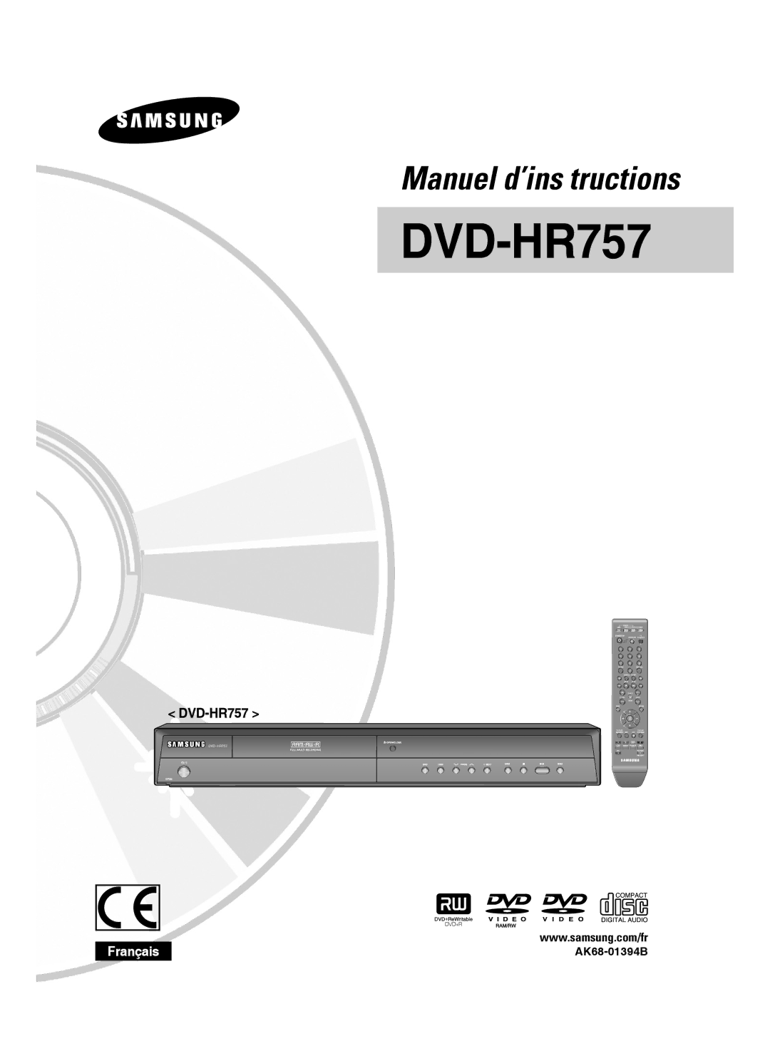 Samsung DVD-HR757/XEF manual 