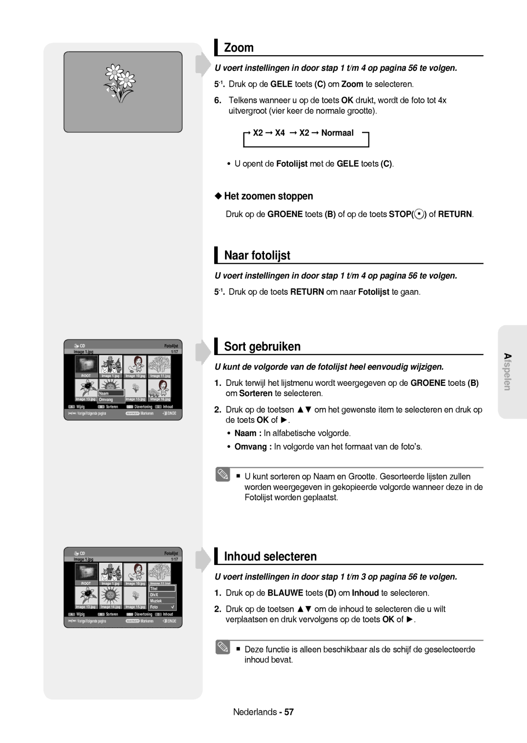 Samsung DVD-HR757/XEB, DVD-HR757/XEG manual Naar fotolijst, Het zoomen stoppen, X2 X4 X2 Normaal 