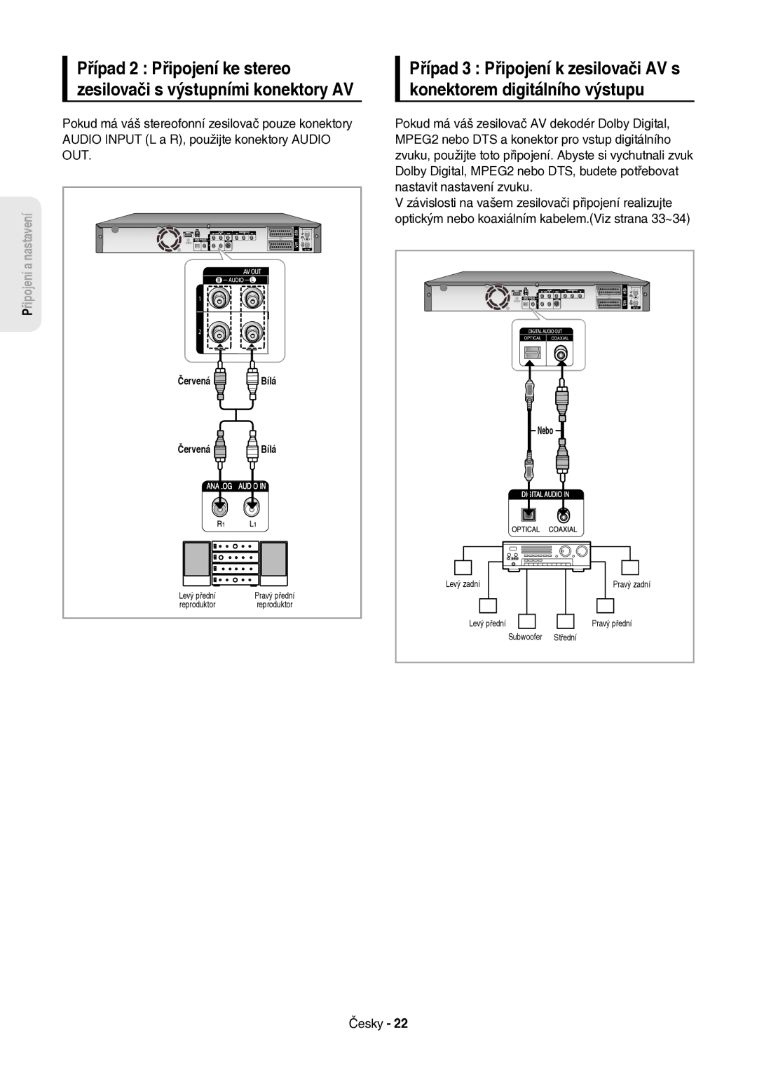 Samsung DVD-HR757/XEH manual Červená Bílá 