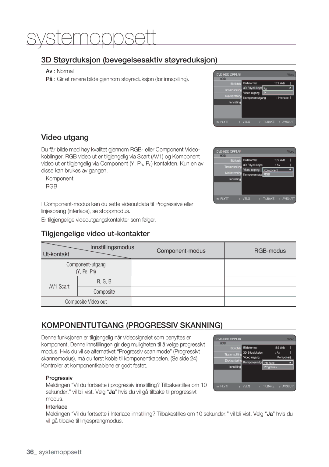 Samsung DVD-HR770/XEE 3D Støyrduksjon bevegelsesaktiv støyreduksjon, Video utgang, Tilgjengelige video ut-kontakter, Rgb 