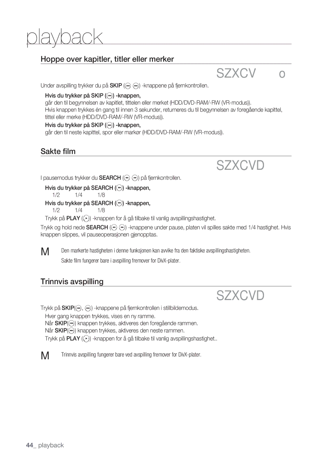 Samsung DVD-HR770/XEE manual Szxcvd 