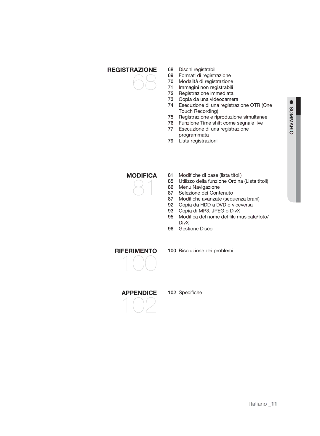 Samsung DVD-HR773A/XET manual Sommario 