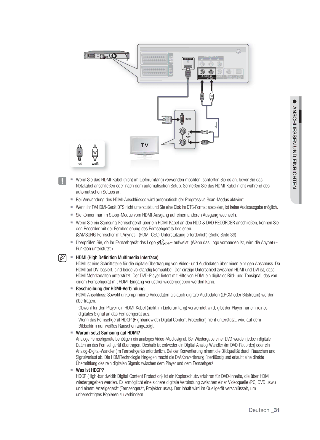 Samsung DVD-HR773/AUS, DVD-HR773/XEN, DVD-HR773/XEB, DVD-HR773/XEG manual  Was ist HDCP? 