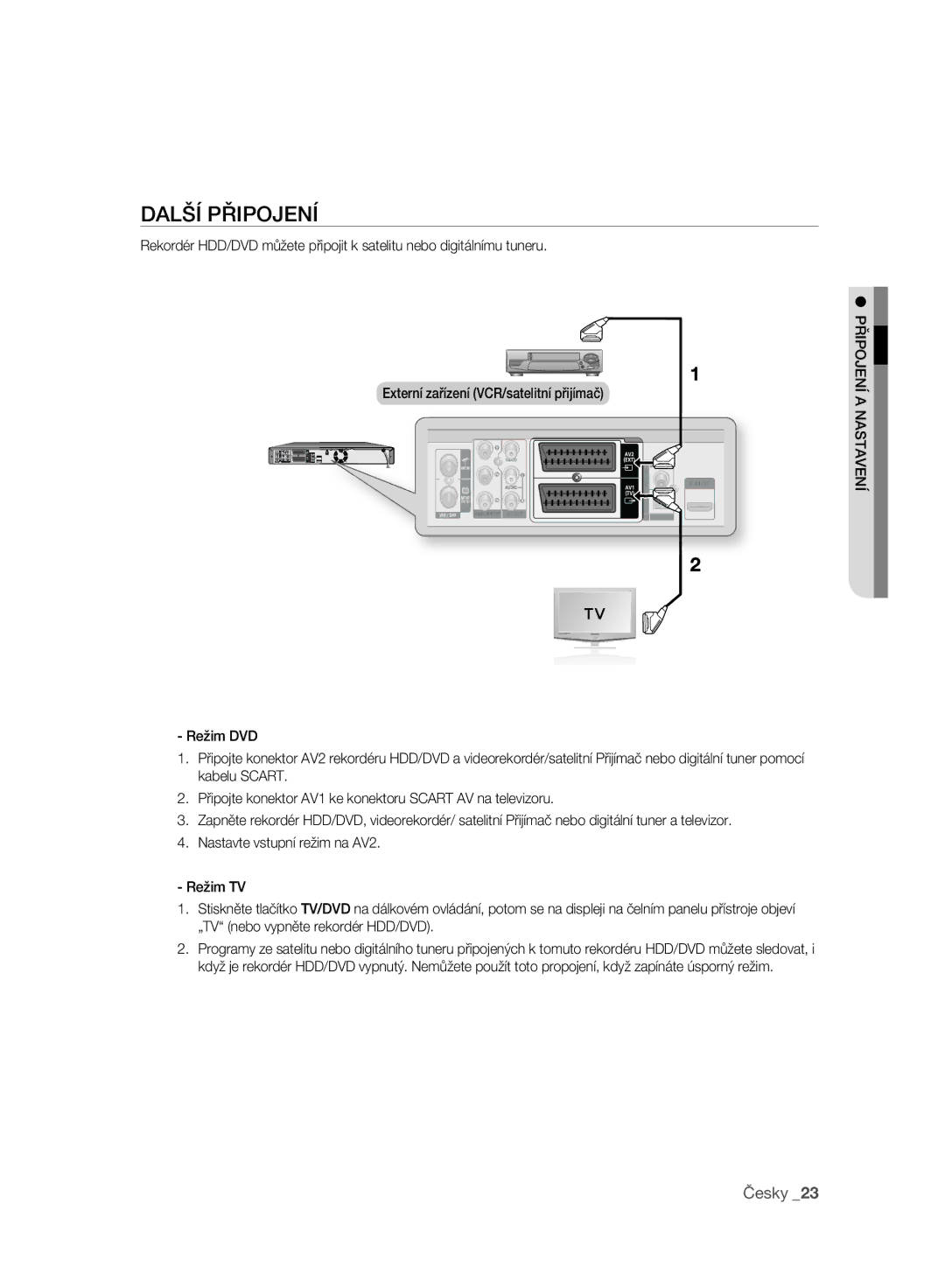 Samsung DVD-HR773A/EDC, DVD-HR775A/EDC, DVD-HR777A/EDC manual Další Připojení, Připojení a Nastavení 