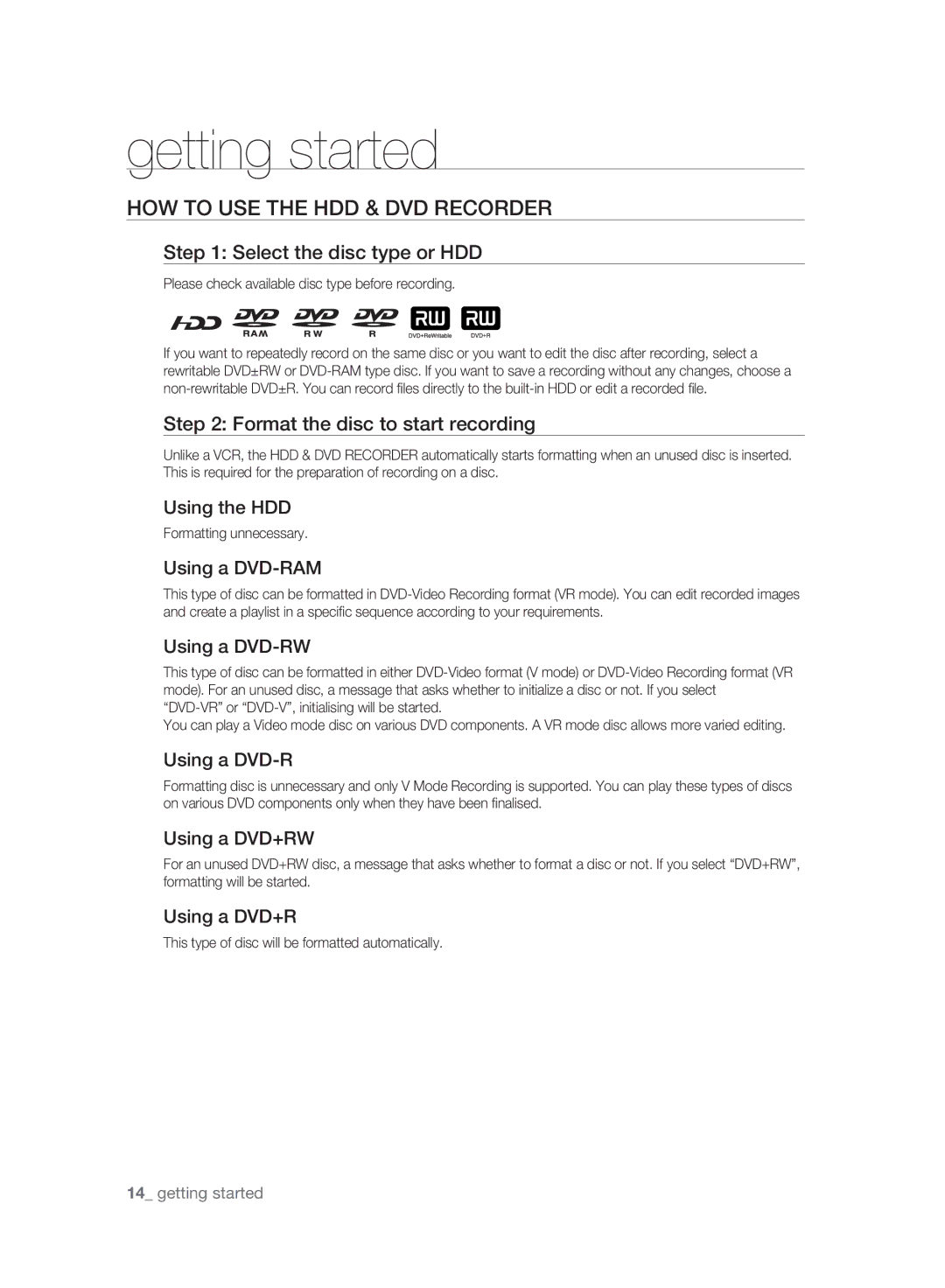 Samsung DVD-HR775A/XEN, DVD-HR775A/EDC, DVD-HR773A/XEN, DVD-HR777A/XEG, DVD-HR777A/EDC manual HOW to USE the HDD & DVD Recorder 