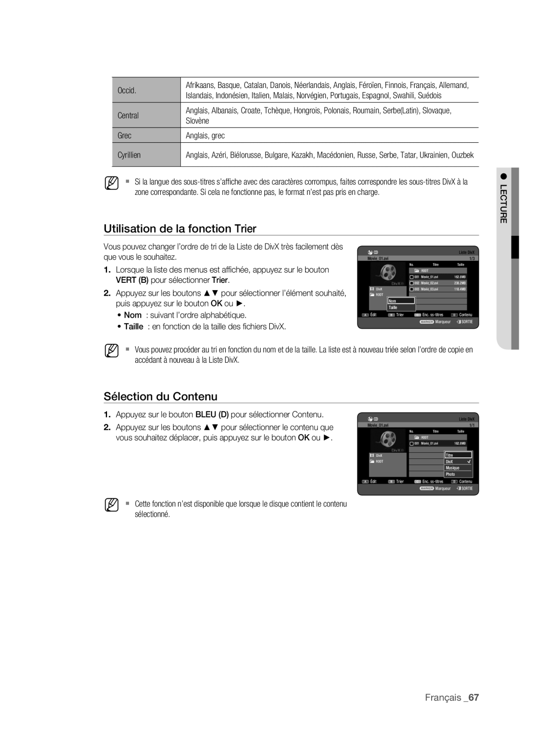 Samsung DVD-HR773A/AUS, DVD-HR775A/XEN, DVD-HR775A/EDC manual Que vous le souhaitez, Nom suivant l’ordre alphabétique 