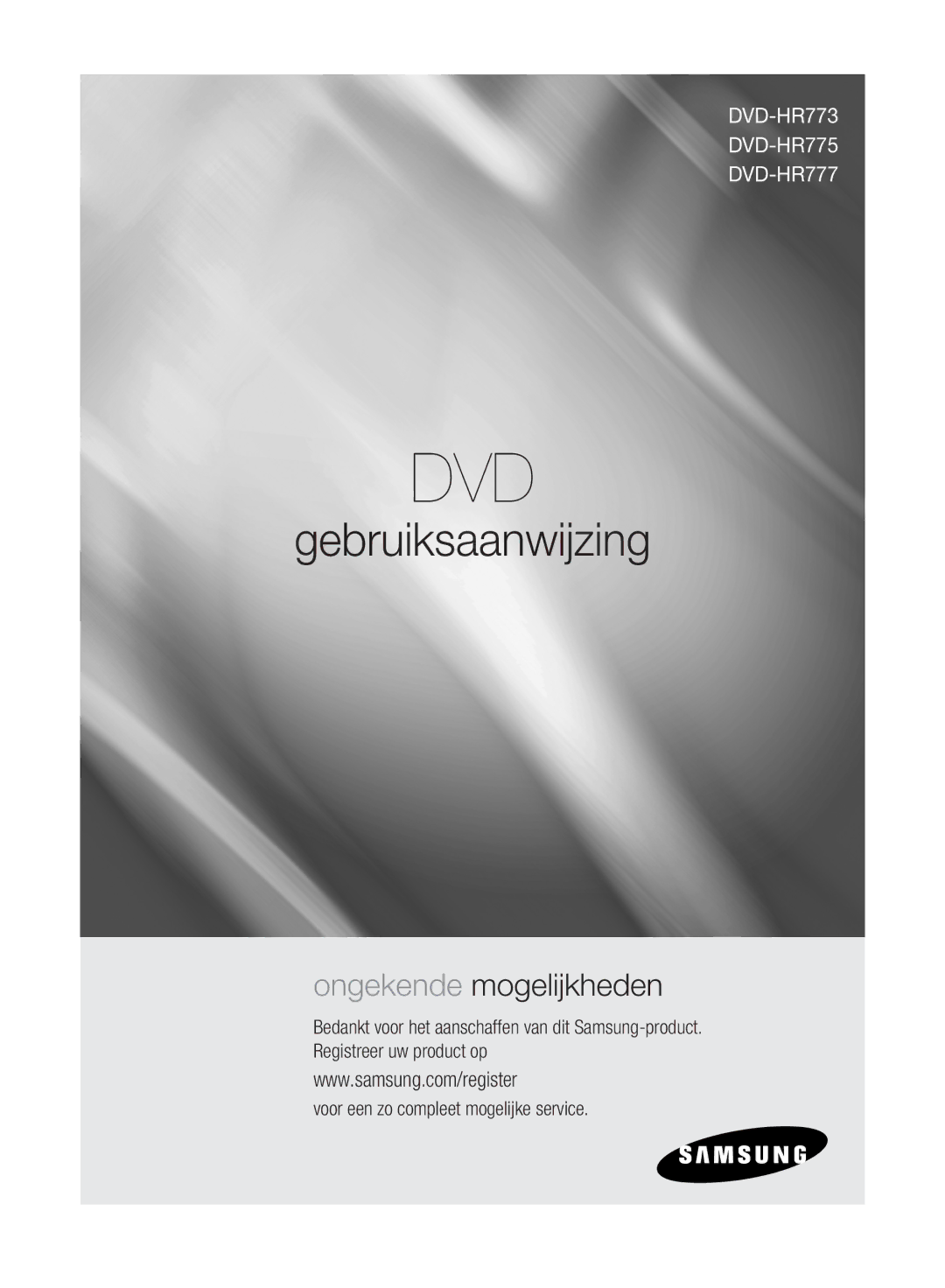 Samsung DVD-HR775A/EDC, DVD-HR775A/XEN, DVD-HR773A/XEN, DVD-HR777A/XEG, DVD-HR777A/EDC, DVD-HR775A/XEB manual Gebruiksaanwijzing 