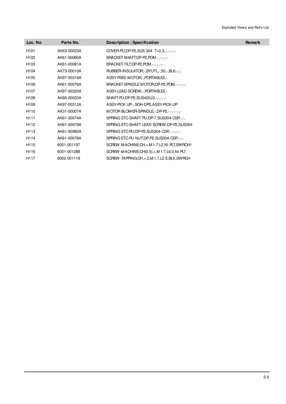 Samsung DVD-L200W service manual BRACKET-SHAFTDP-P2,POM 